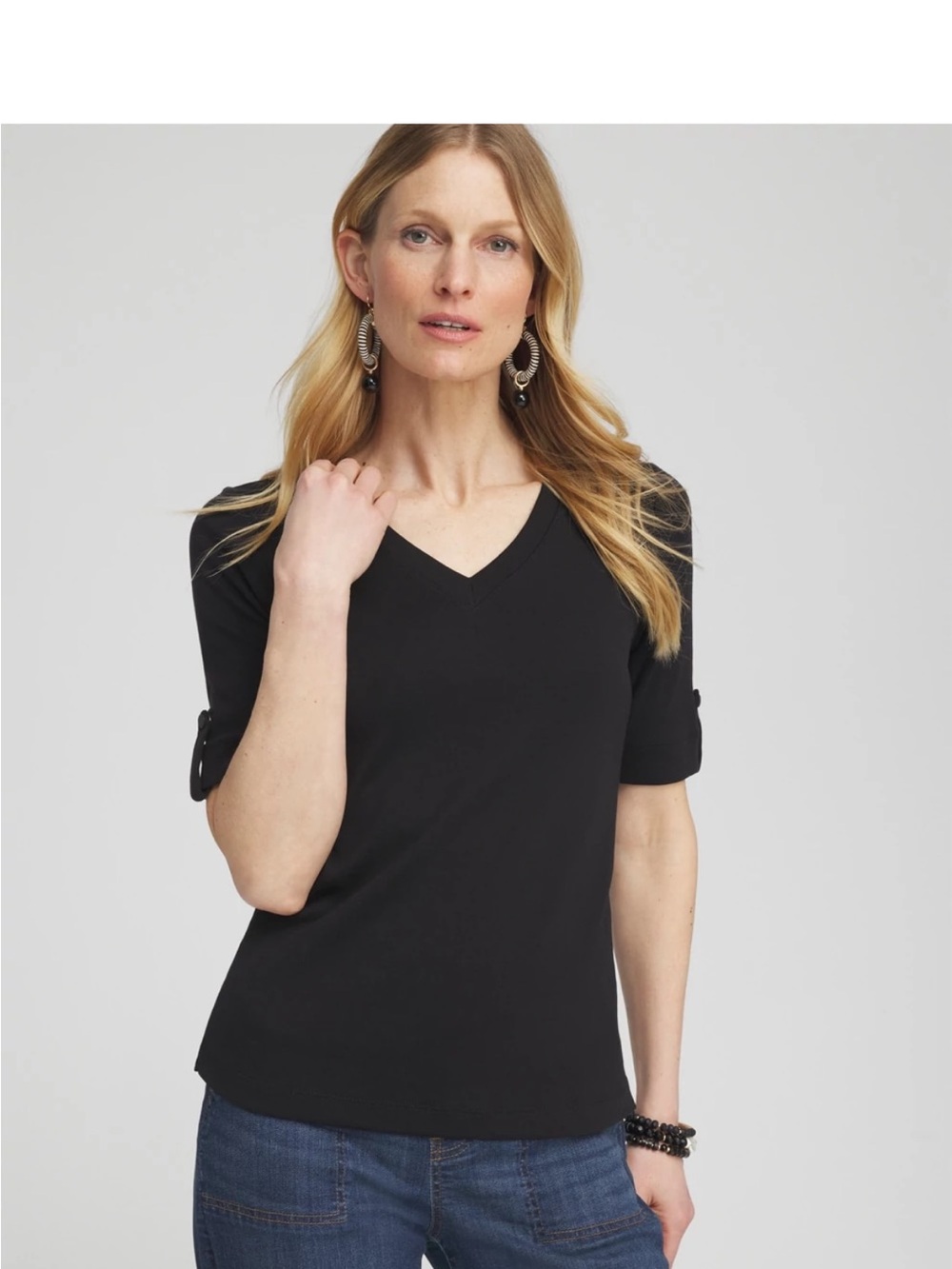 Chico’s Pima V-Neck Tee